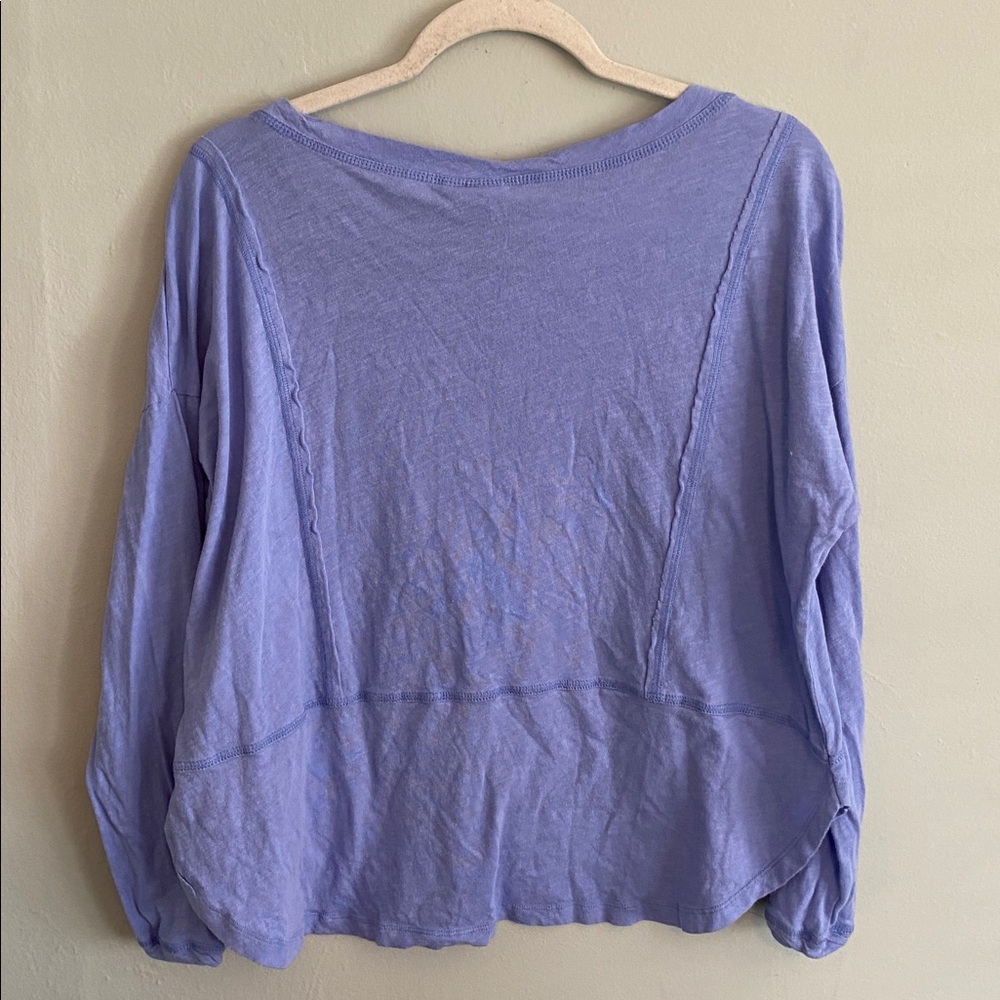 Ady P Women's Blue Long Sleeve Top 100% Cotton Size Large - Picture 6 of 7